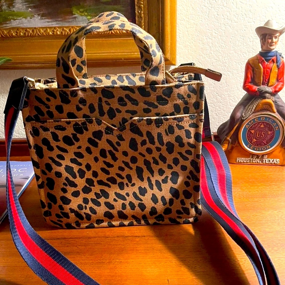 Stella & Dot leopard print canvas tote